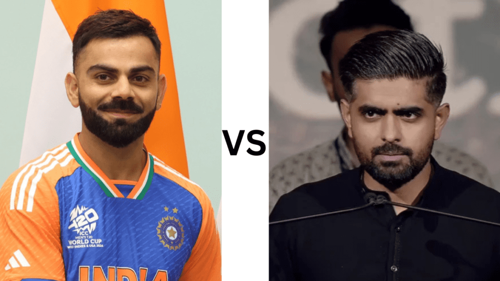 King of Modern Cricket Virat Kohli vs Babar Azam comparison image international cricket players