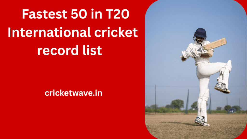 Fastest 50 in T20 International cricket record by international players